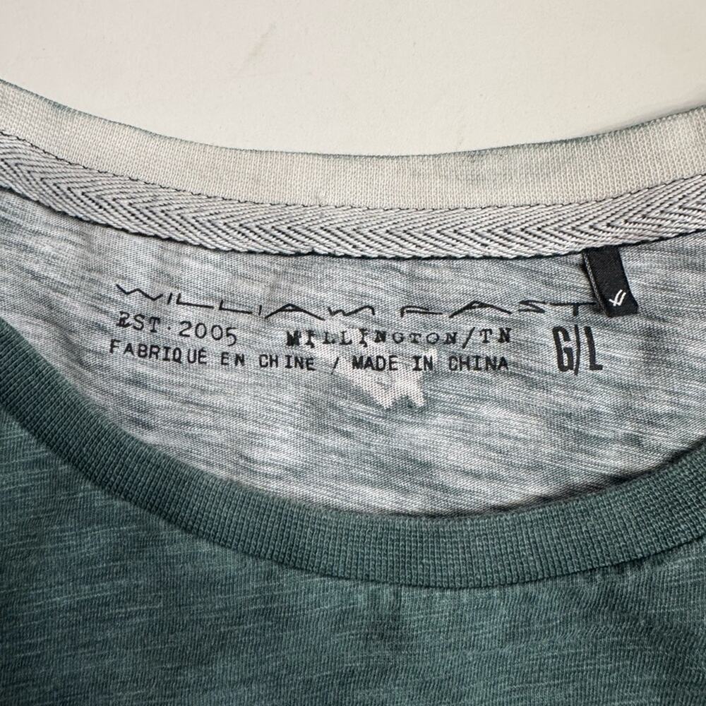 William Rast Green Geometric Distressed Graphic T-shirt Mens Size Large Cotton - Picture 3 of 7